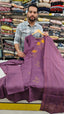 Lavender A-Line Mull Chanderi Suit