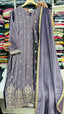 LAVENDER VAVET ZARI WORK PLAZO SUIT