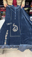 Grey Colour Valvet Plazo Suit