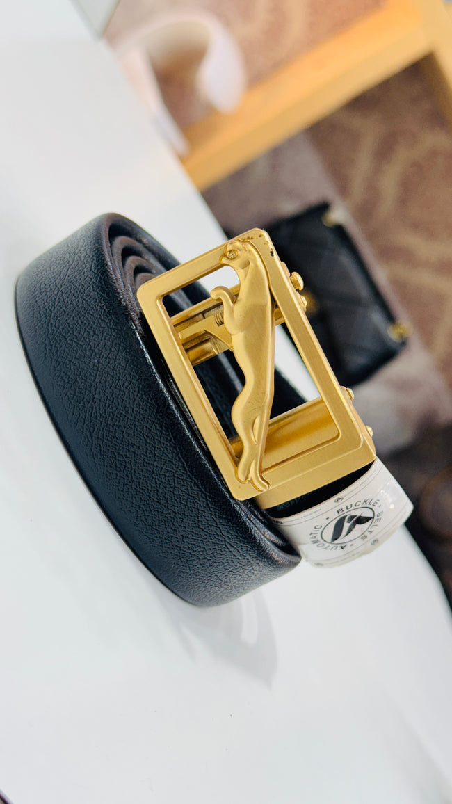 Black Leather Belt Hover Image