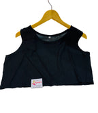 Black Crop Top Kurti Set With Divider