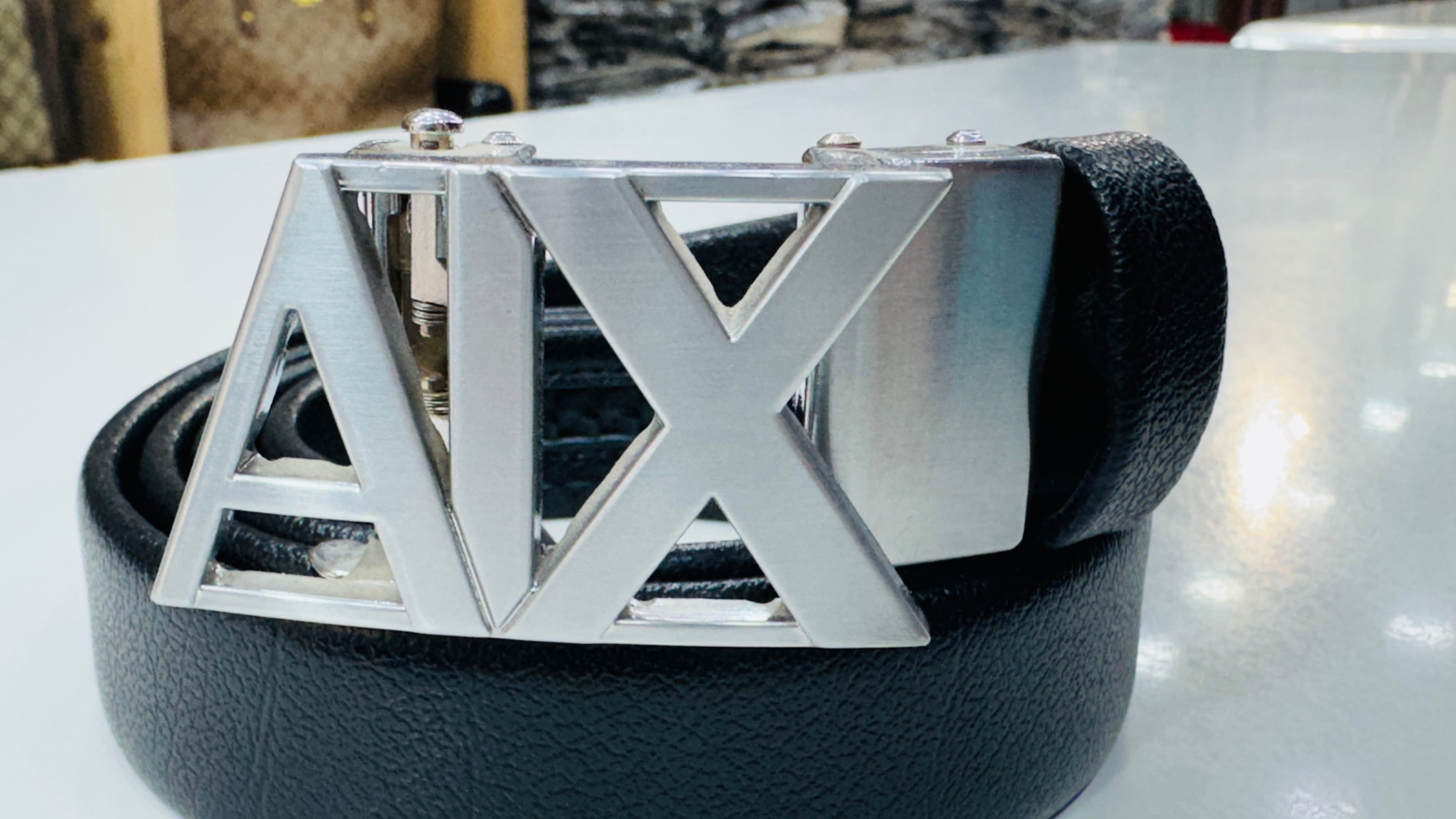 Black Leather Armani Belt