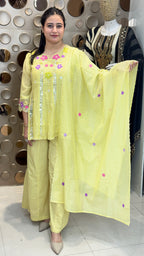Mull Chanderi Co-ord Set with Dupatta