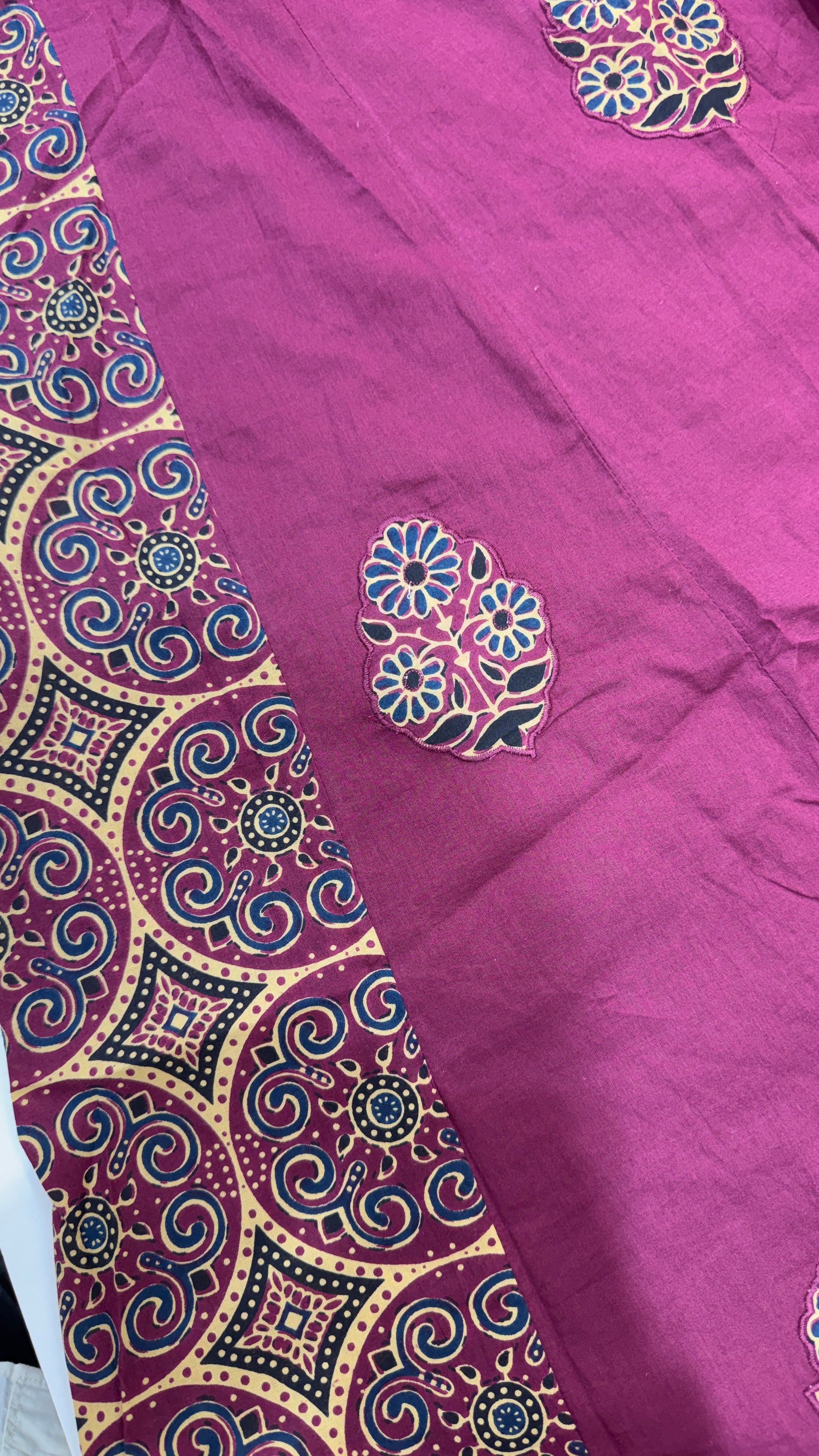 Pure Cotton Flared Pinkish Purple Frok Suit
