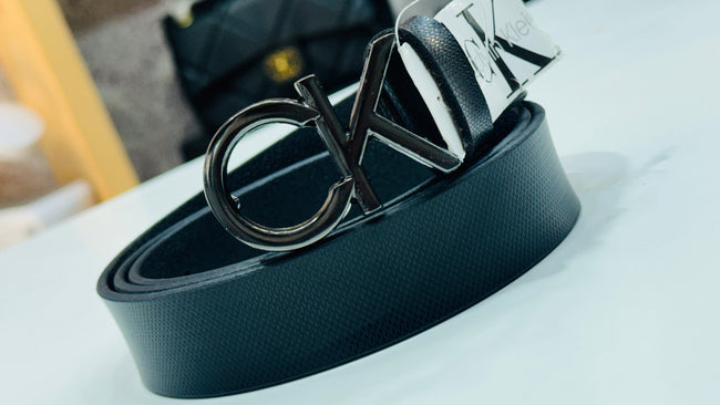 CK BLACK LEATHER BELT Hover Image