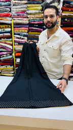 Black Crop Top Kurti Set With Divider