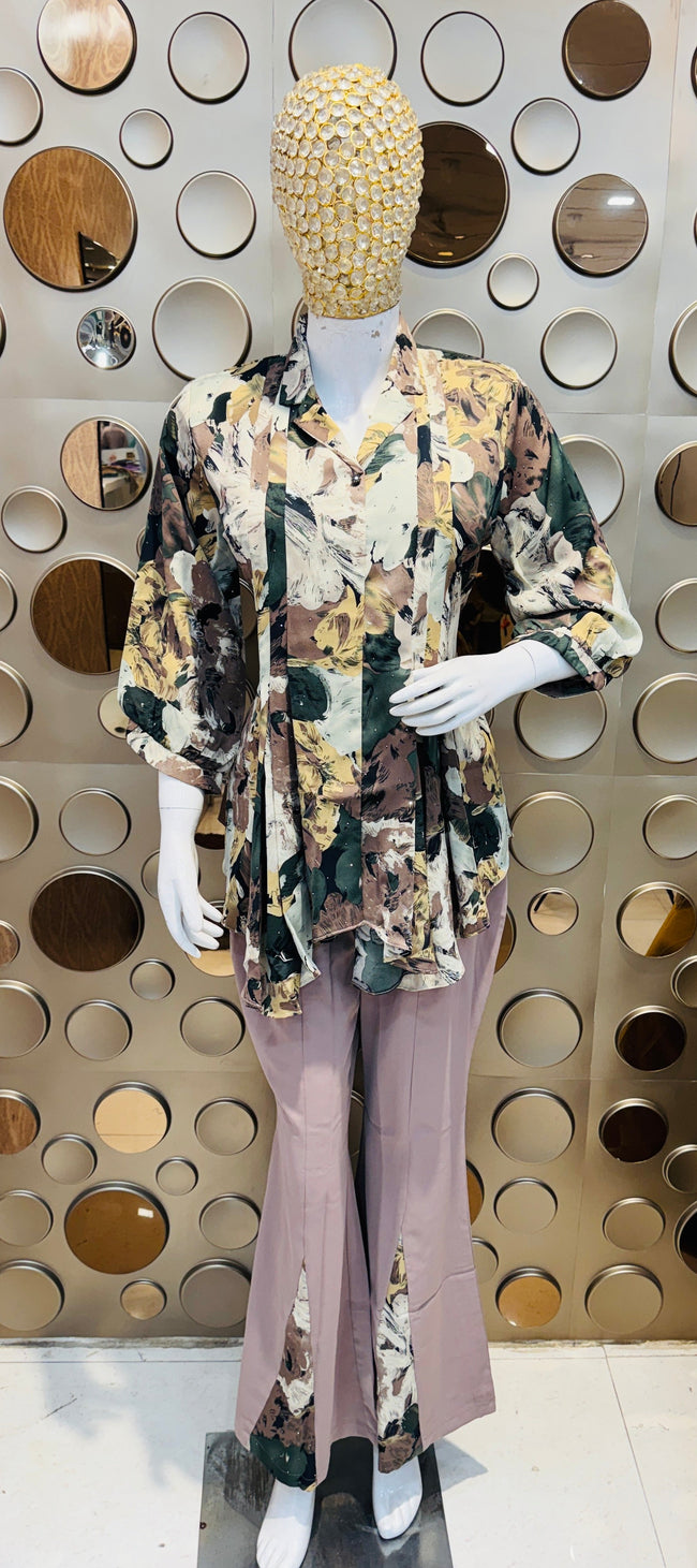 Imported Fabric Bell Bottom Co-ord Set Main Image