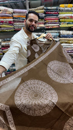 Pure Cotton Brown Plazo Suit