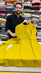 A Line Pure Cotton Long Co-ord Set/Plazo suit