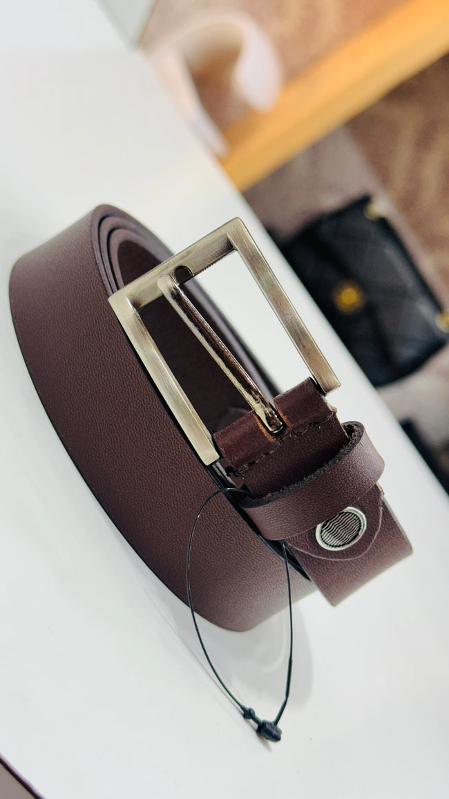 Formal Brown Leather Belt Main Image