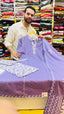 Pure Cotton Lavender A Line Plazo Suit