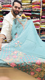 Pure Cotton A Line Plazo Suit