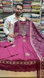 Pure Cotton Flared Pinkish Purple Frok Suit