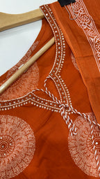 Pure Cotton Rust Orange Plazo Suit