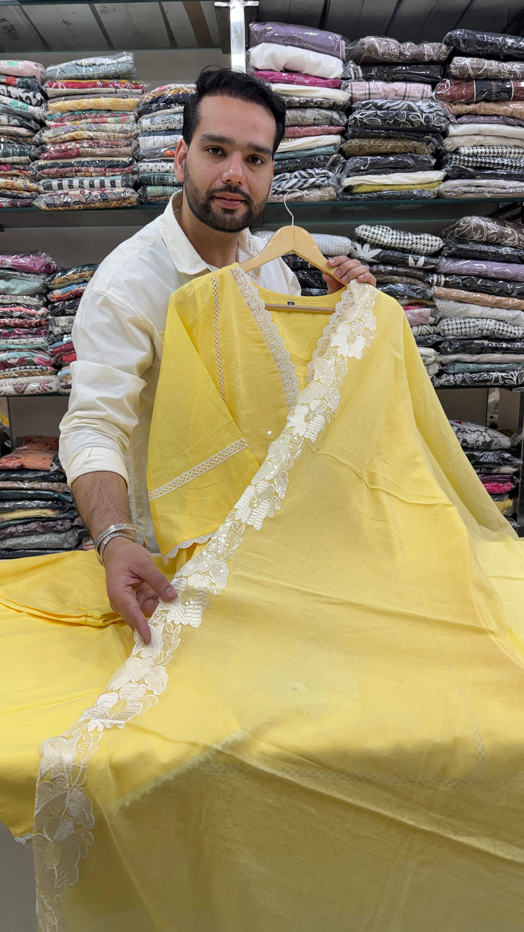 Pure Cotton Light Yellow Plazo Suit
