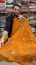 Burnt Orange Frok Suit with Thread Work