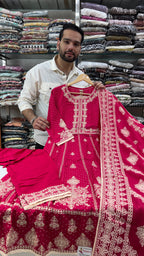 Pure Cotton Embroidered Rani Frok Suit
