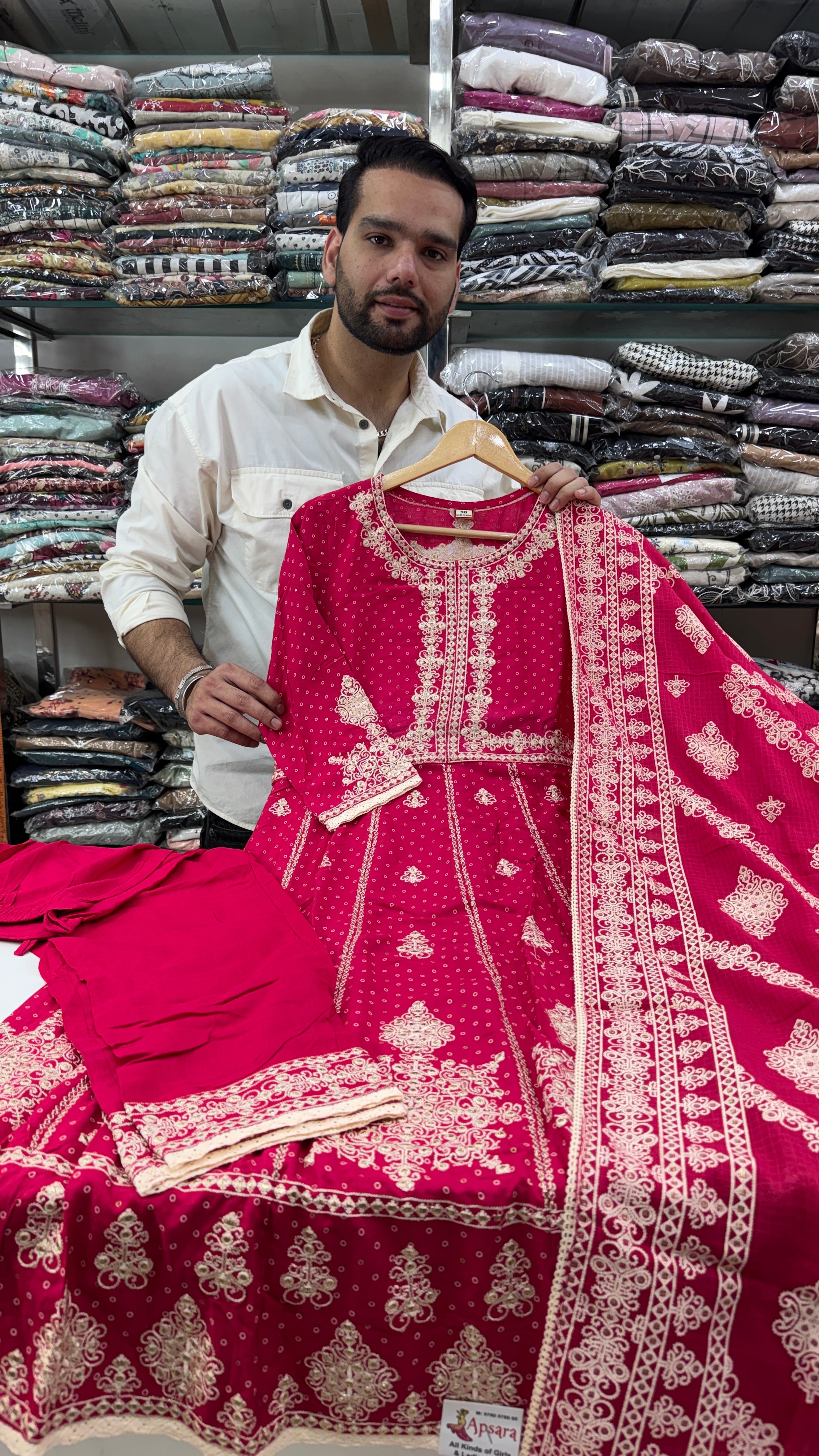 Pure Cotton Embroidered Rani Frok Suit