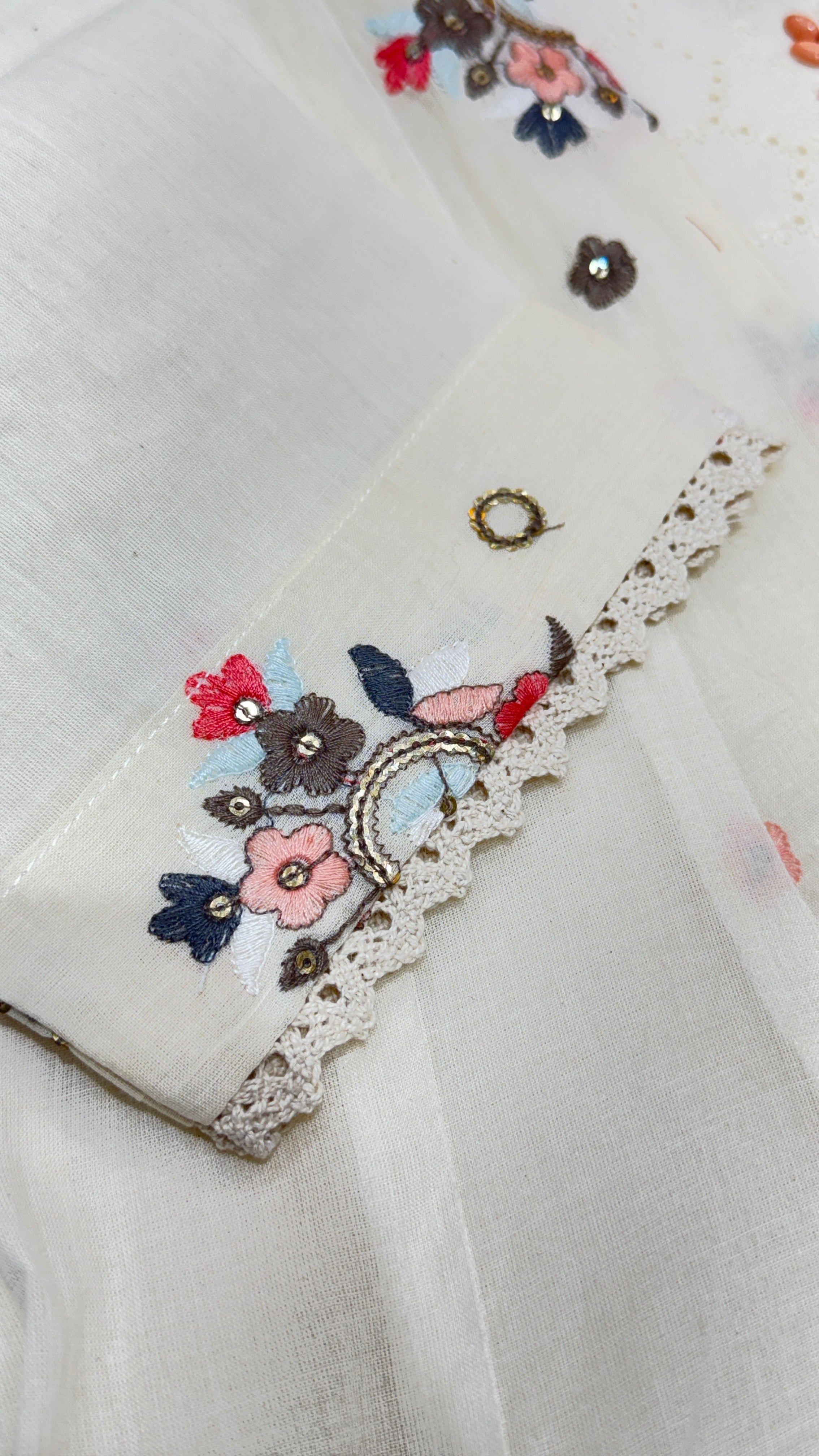 A-Line Short Kurti Suit Off White