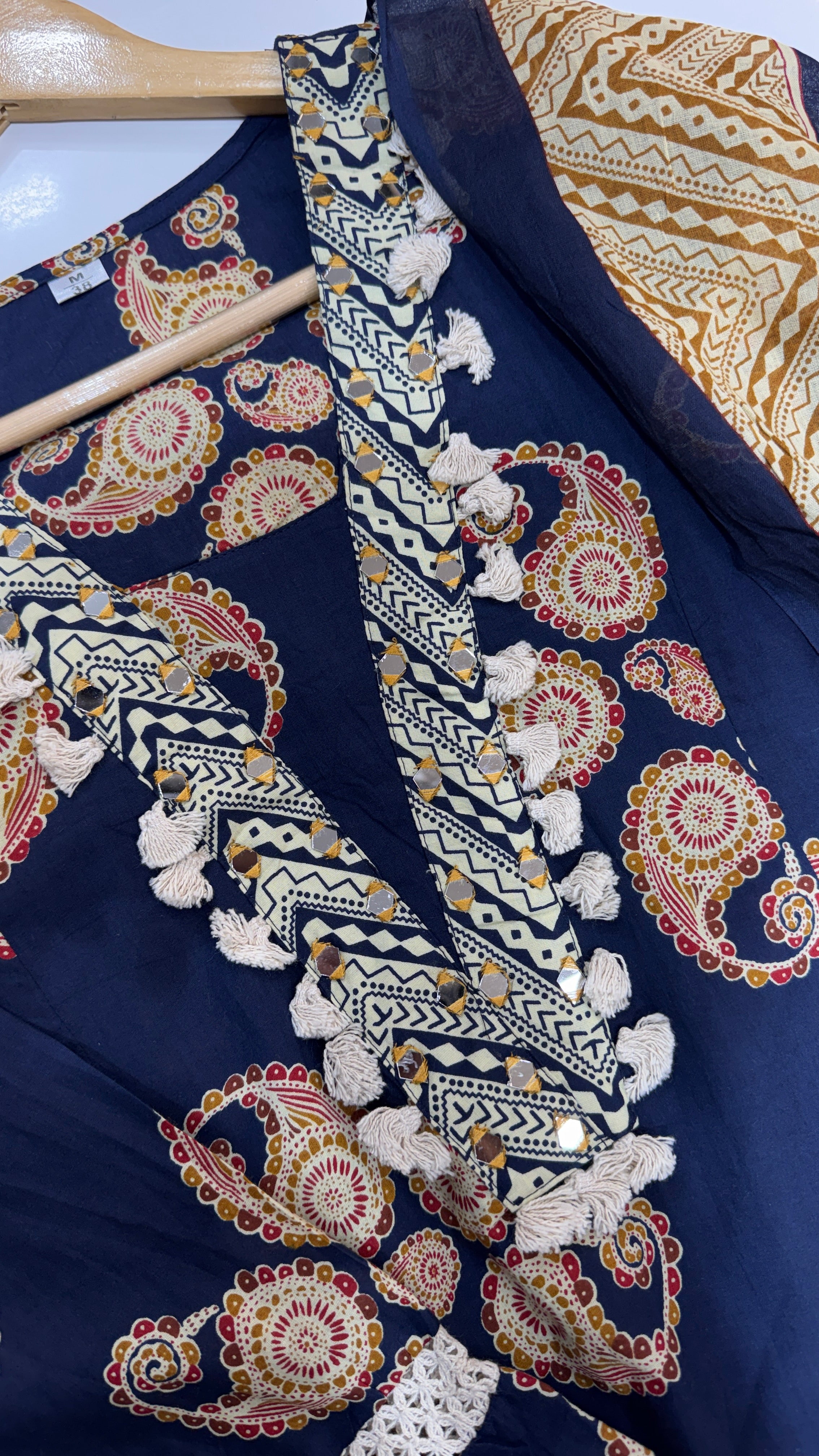 Pure Cotton Blue Printed Plazo Suit