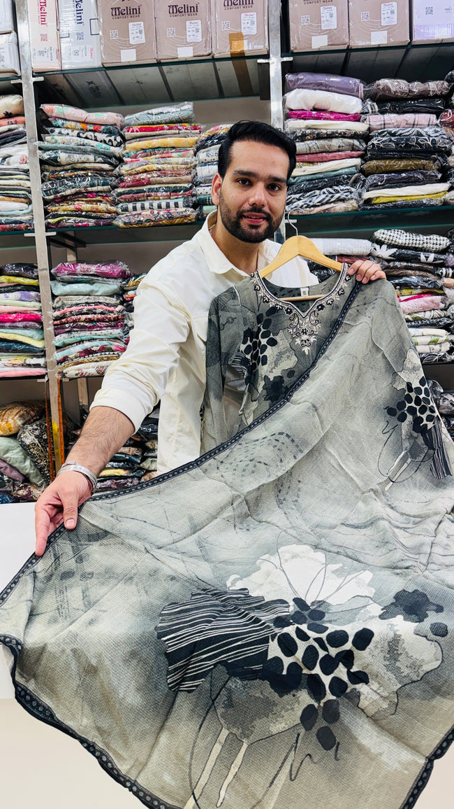 Pure Crepe Digital Print Plazo Suit Main Image