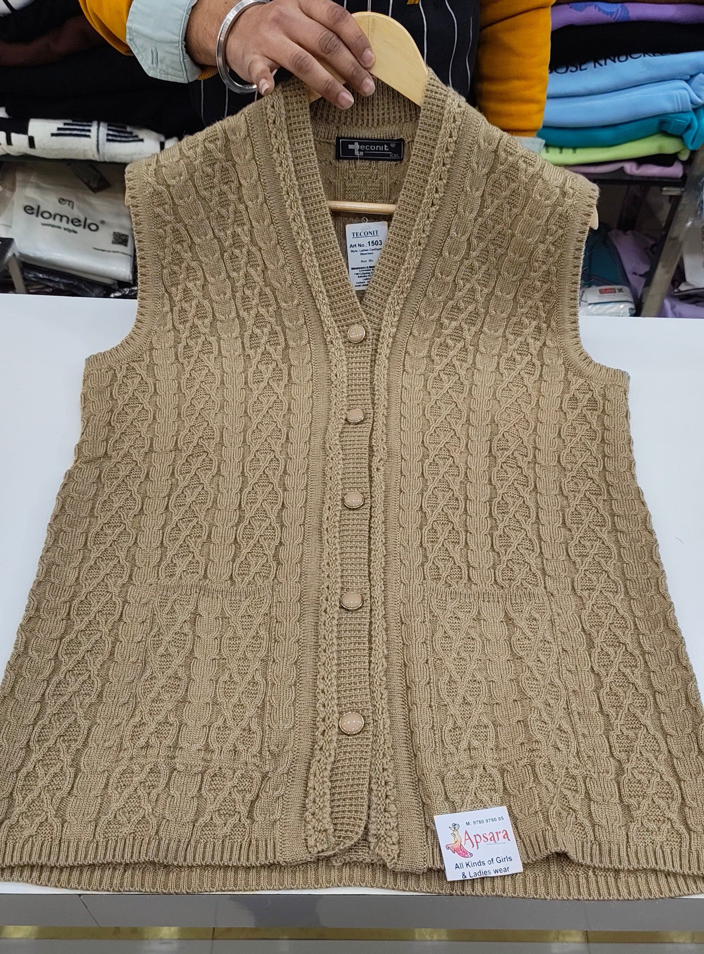 XXL SIZE Sleeveless Cardigan