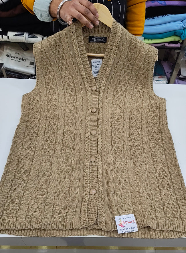 XXL SIZE Sleeveless Cardigan Hover Image