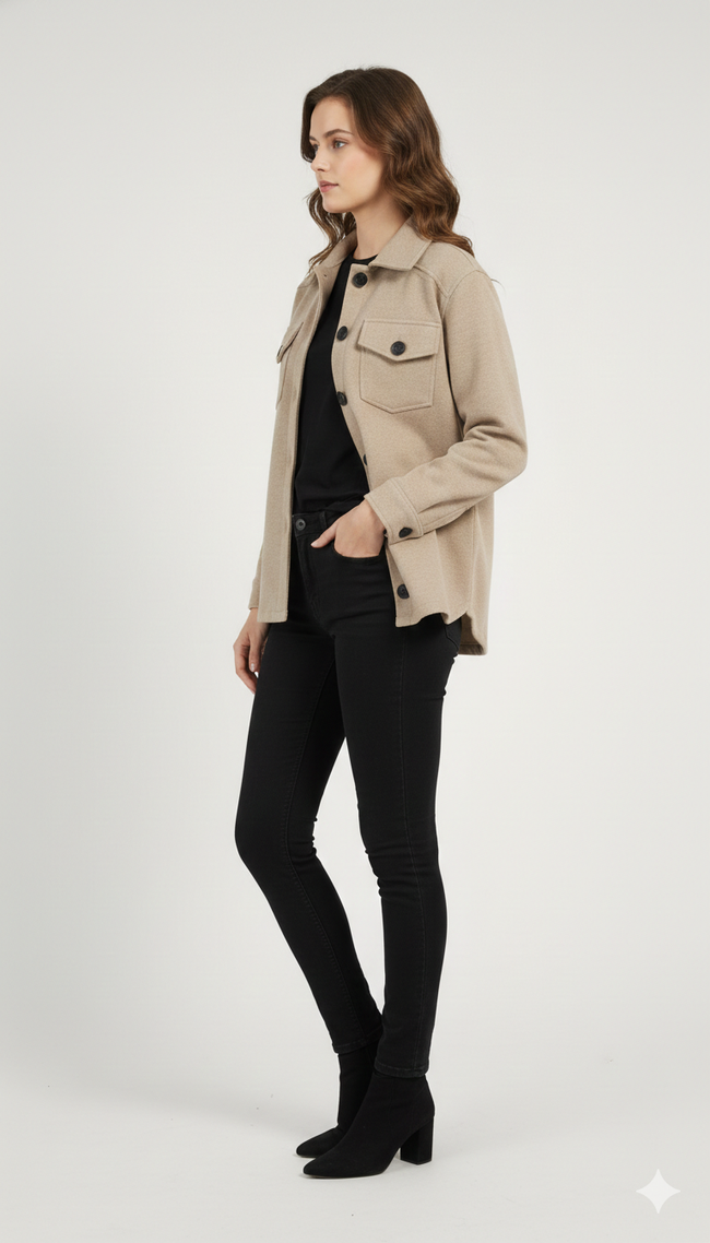 Premium Belt Length Shacket Main Image