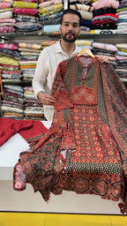 Pure Cotton Frill Frok Suit with Dapatta