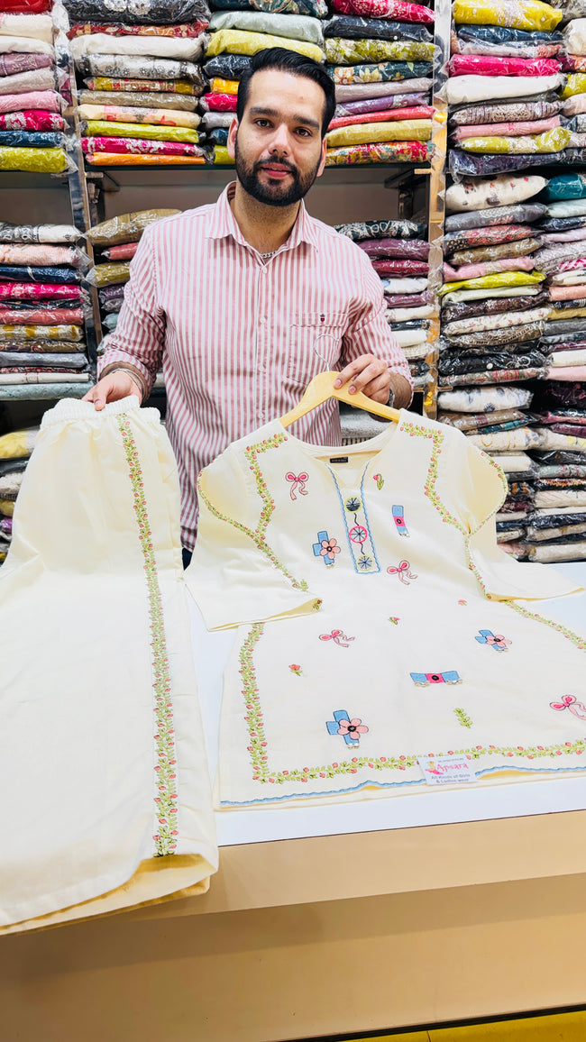 Off White Embroidered Co-ord Set Main Image