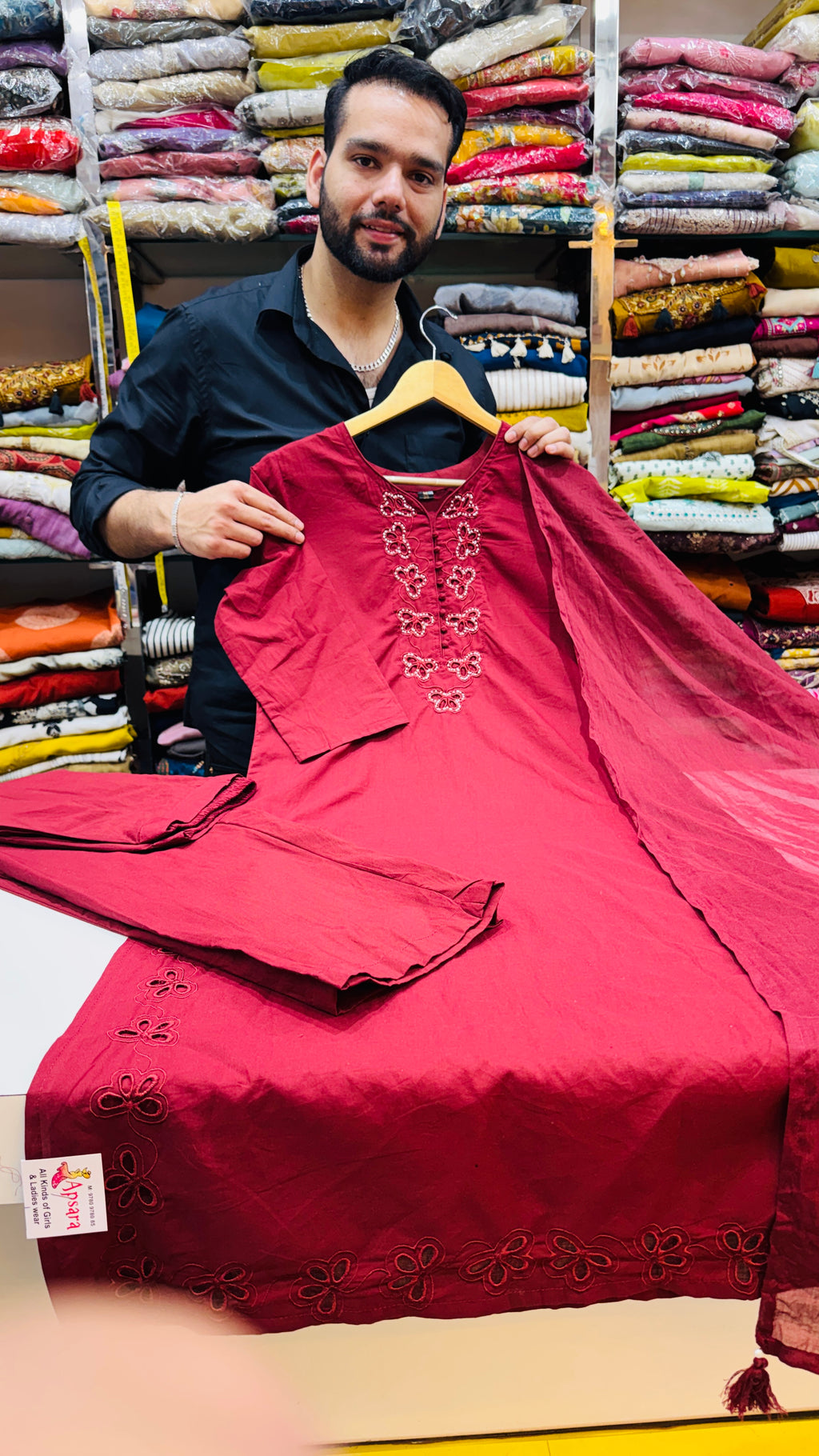 Pure Cotton Marron Colour Plazo Suit