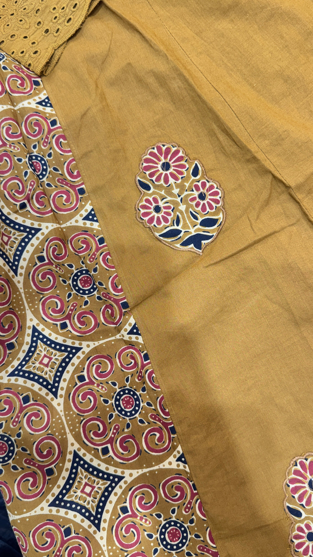 Pure Cotton Dark Mustard Frok Suit