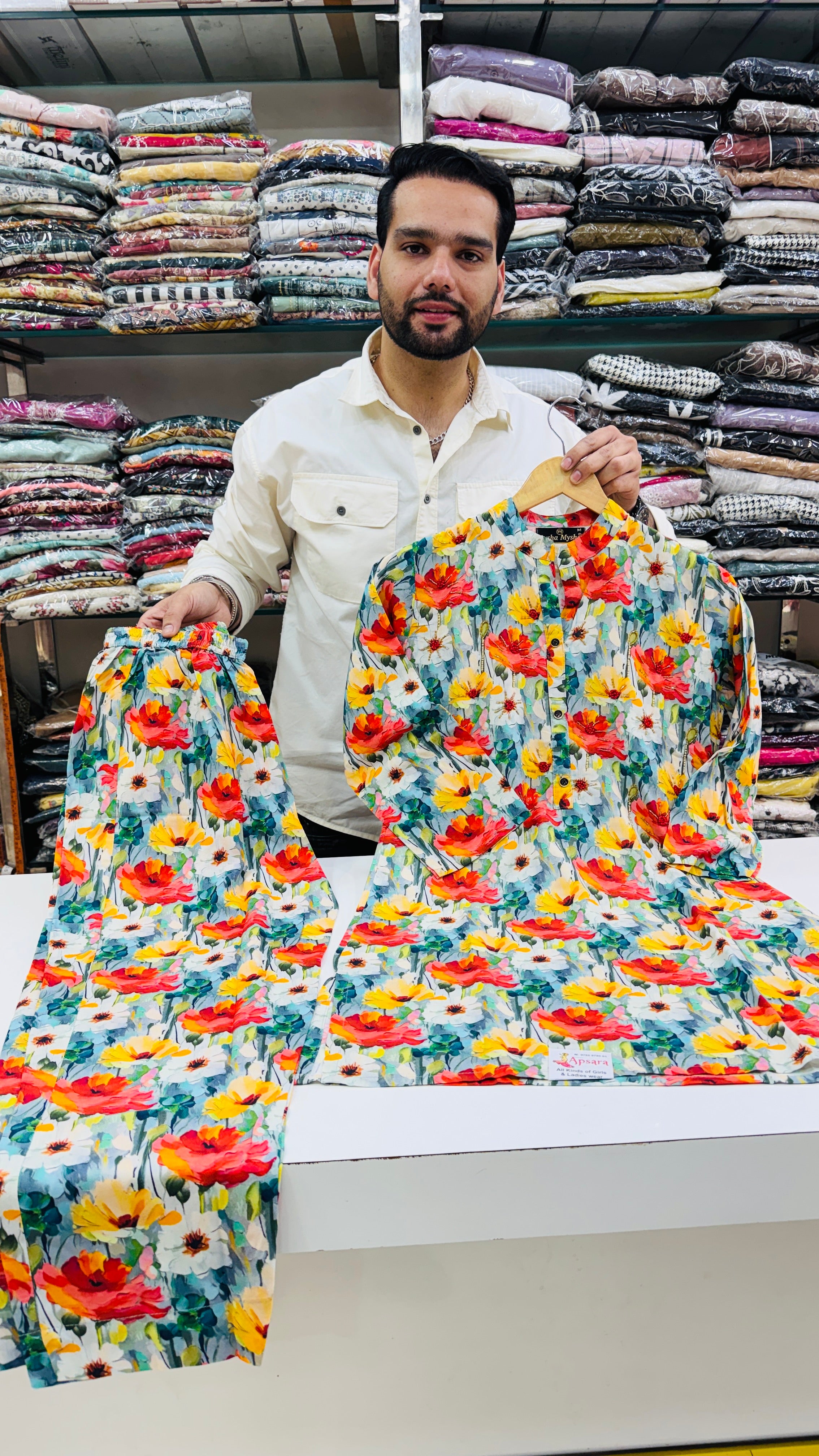 Digital Print Hand Work Rayon Co-ord Set