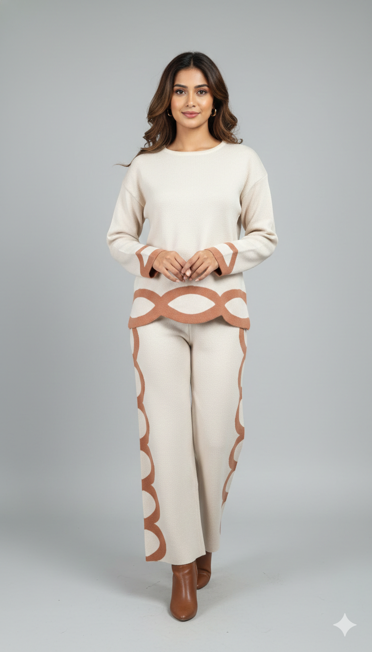Woolen Cream Co-ord Set