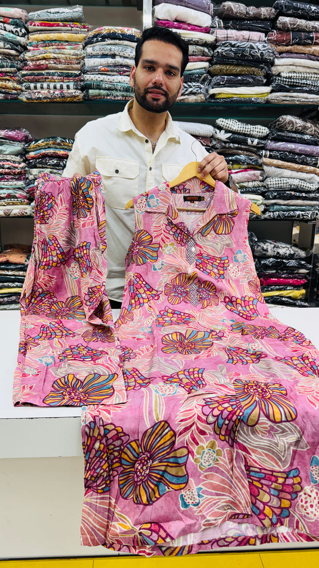 Maslin Two Pcs Co-ord Set ( Sleeves Inside) Hover Image