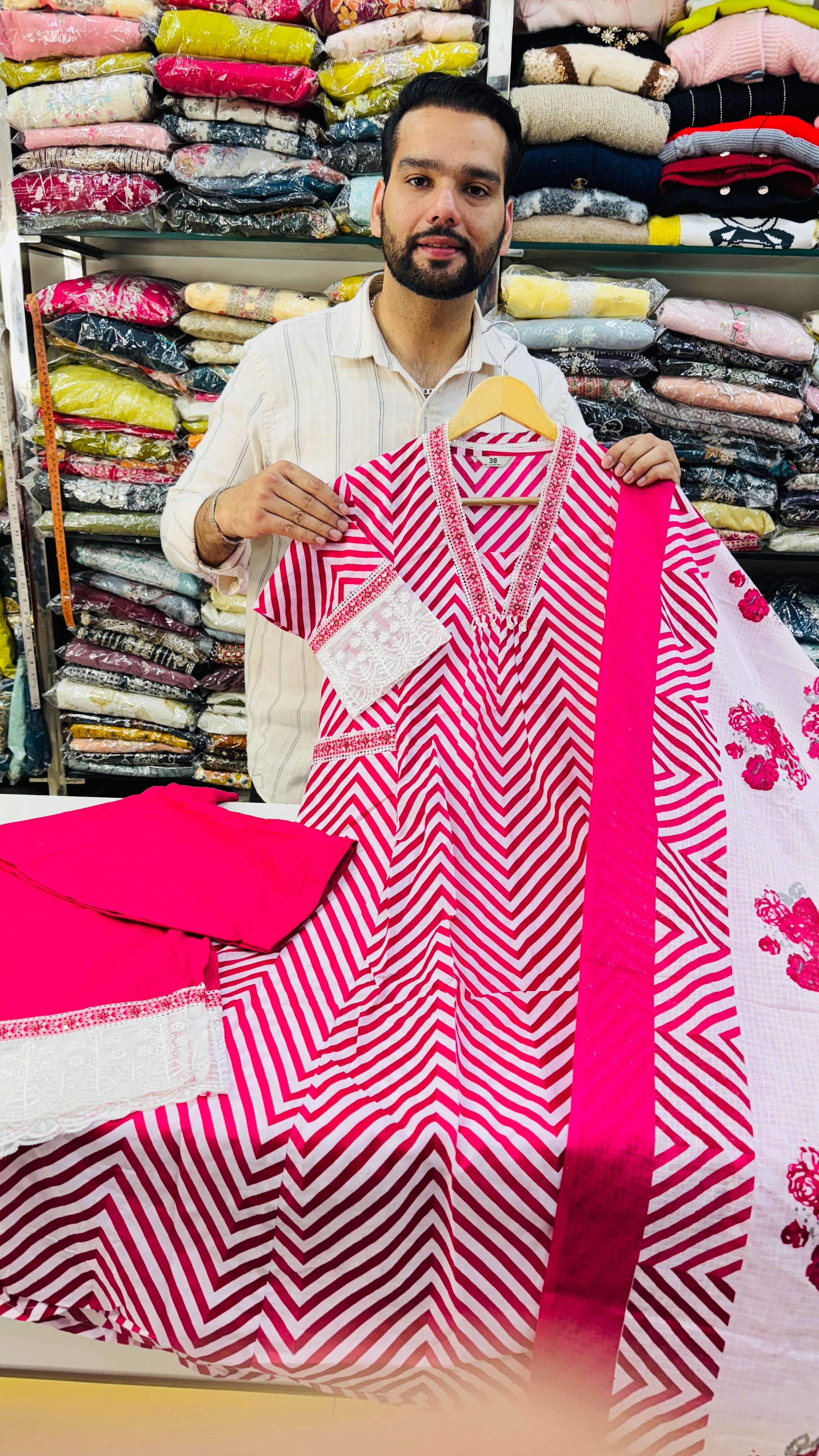 Front Pocket Cotton Pink Frok suit