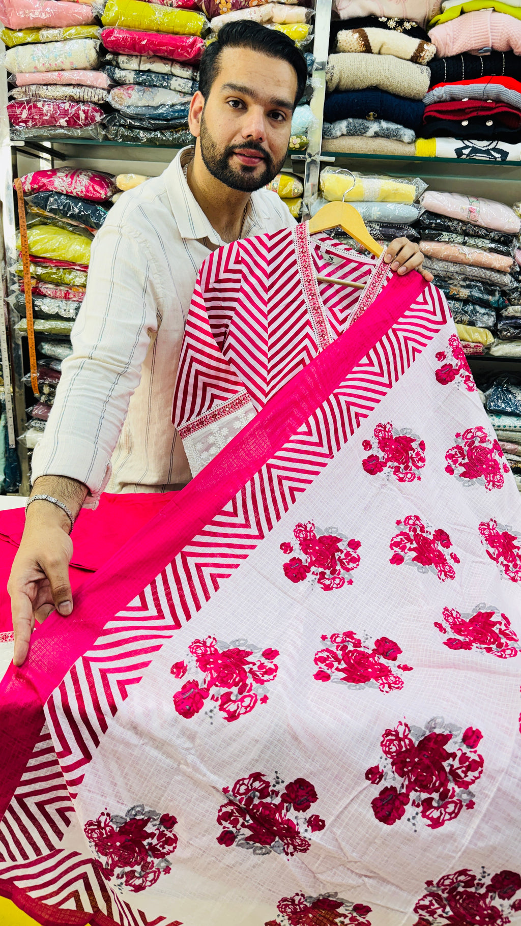 Front Pocket Cotton Pink Frok suit