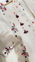 A-Line Short Kurti Suit Off White