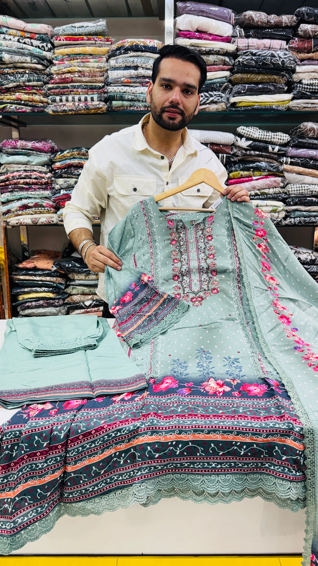 Pure Maslin C-Cut Sharara Suit Hover Image