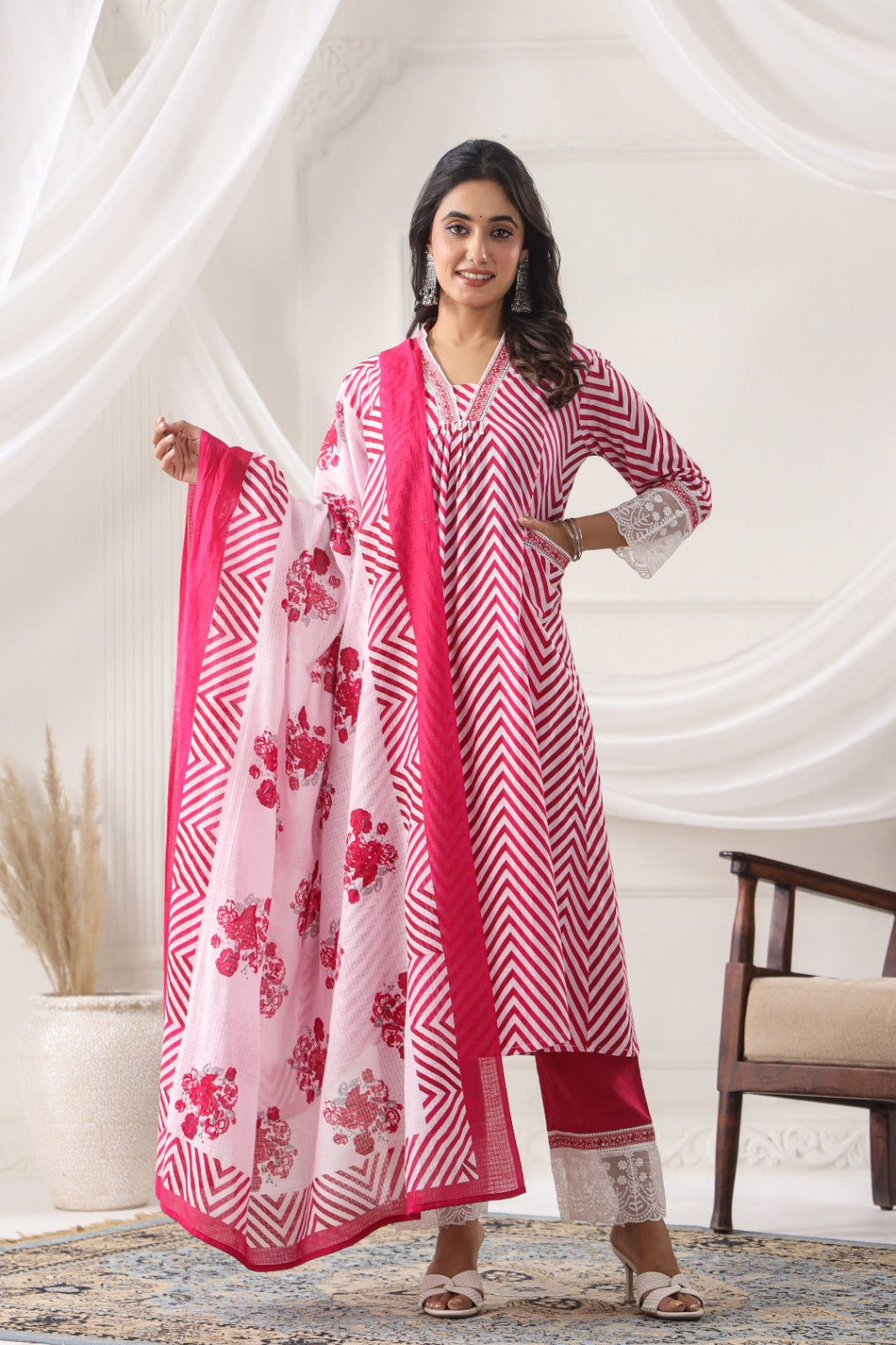 Front Pocket Cotton Pink Frok suit