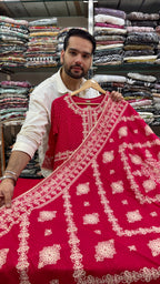 Pure Cotton Embroidered Rani Frok Suit