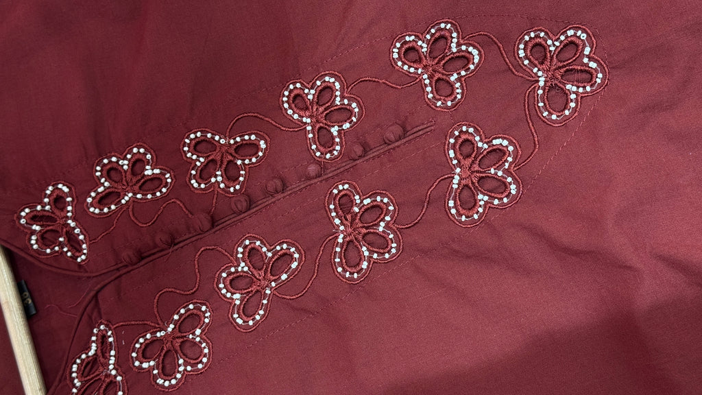 Pure Cotton Marron Colour Plazo Suit
