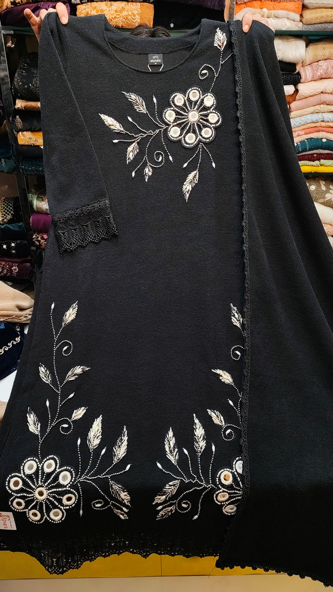 Imported Knitting Woolen Plazo Suit Hover Image