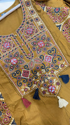 Pure Cotton Dark Mustard Frok Suit