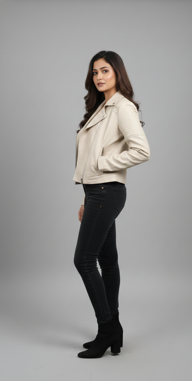 LJ 1024 Crop Leather Jacket Main Image