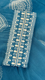 Anarkali | Pure Cotton Dusty Blue Frok Suit