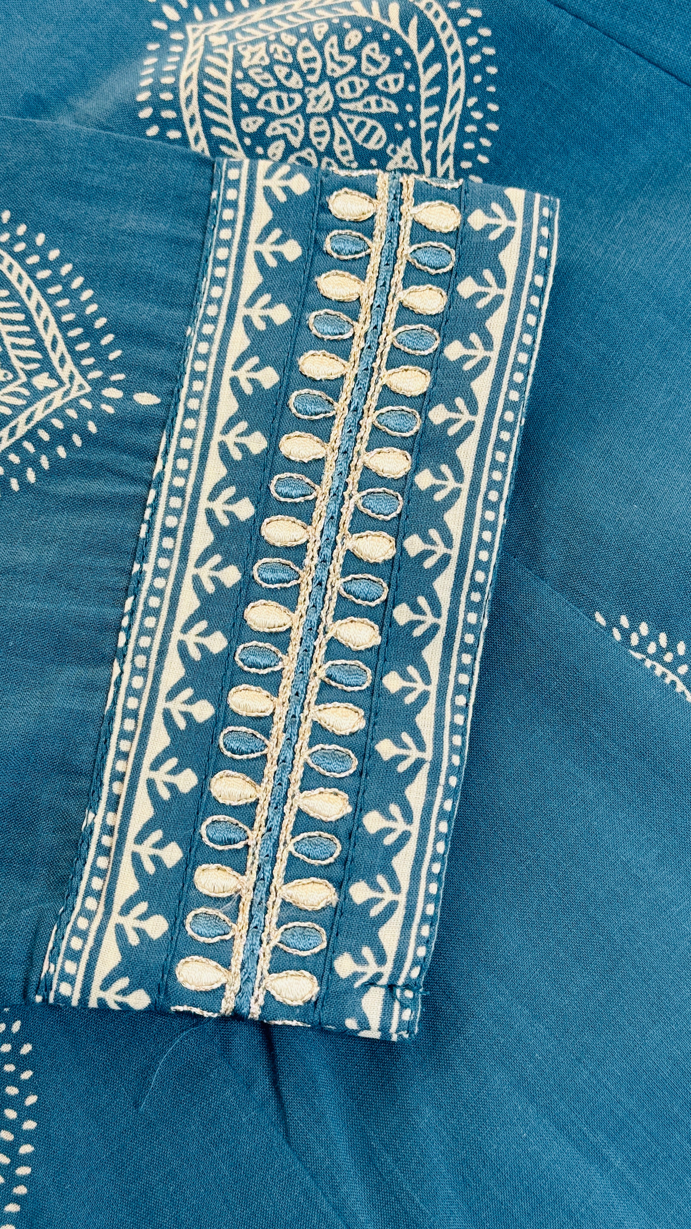 Anarkali | Pure Cotton Dusty Blue Frok Suit