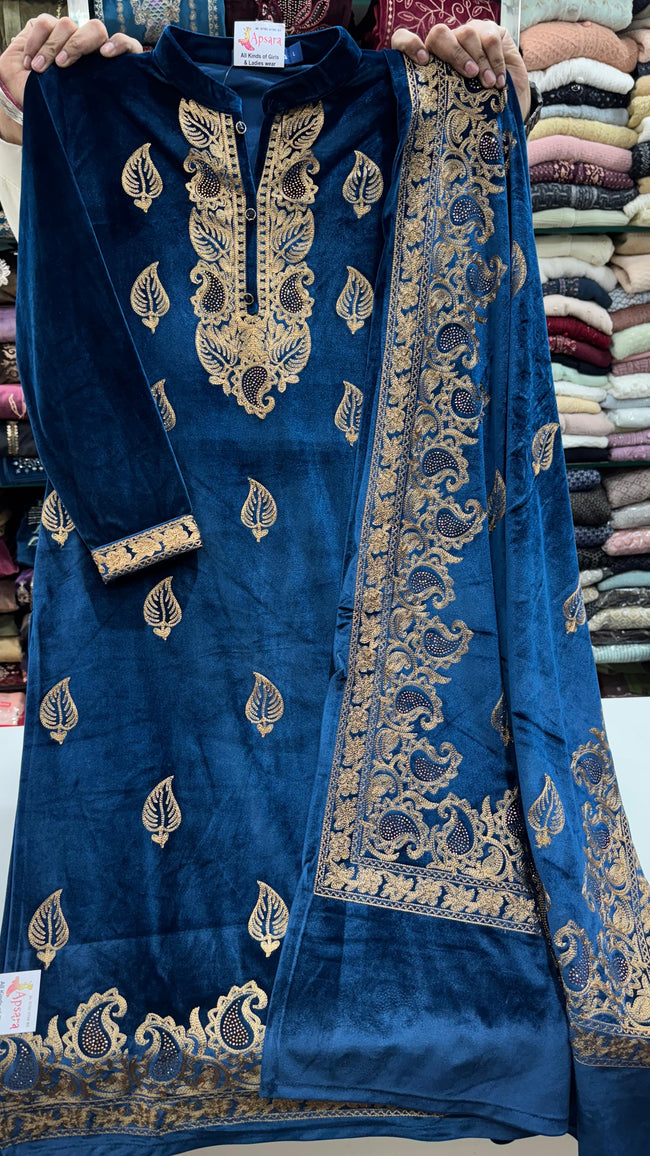 Kashmiri Soft Valvet Plazo Suit Hover Image