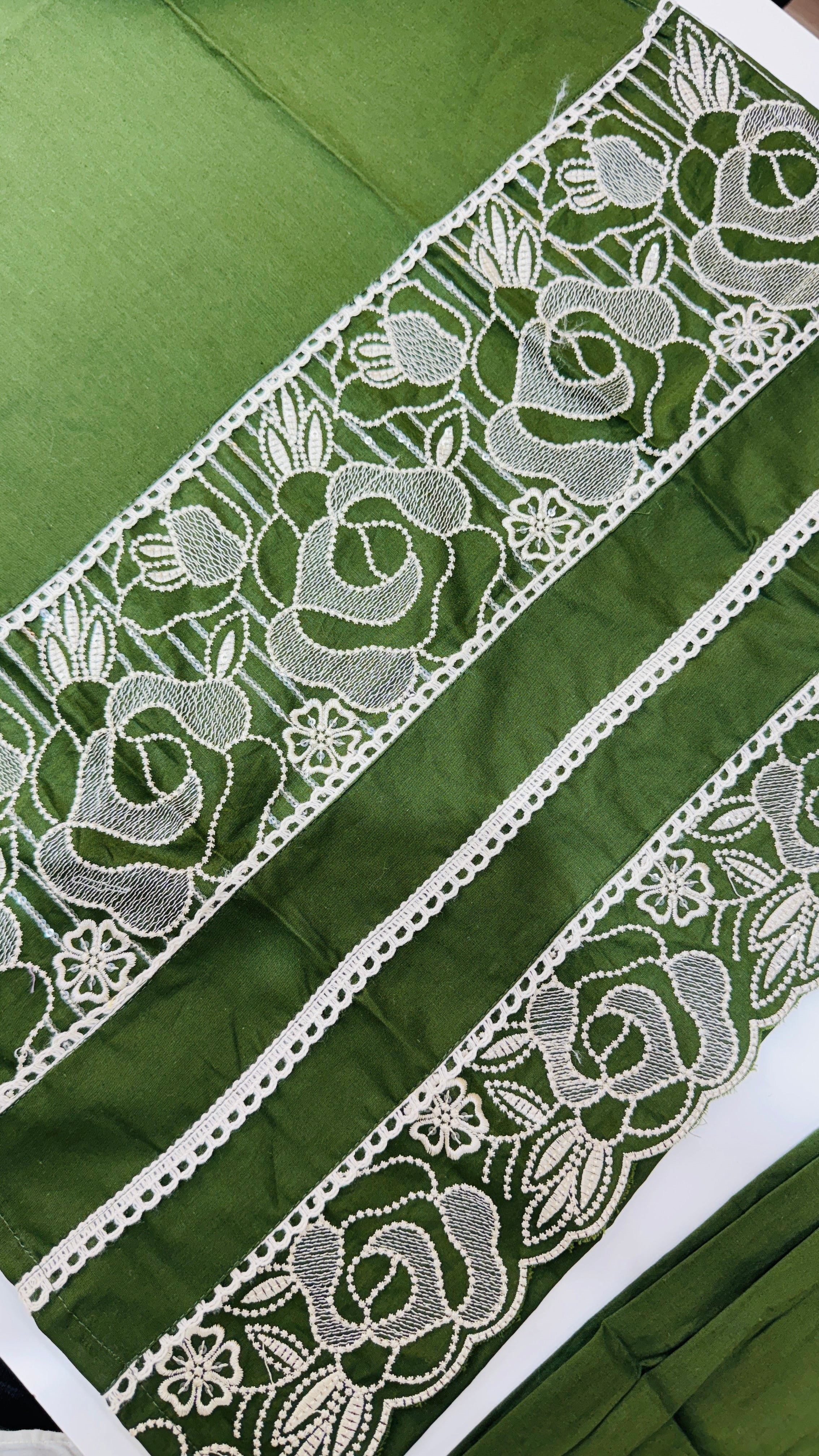 Pure Cotton Straight Mehndi Plazo Suit