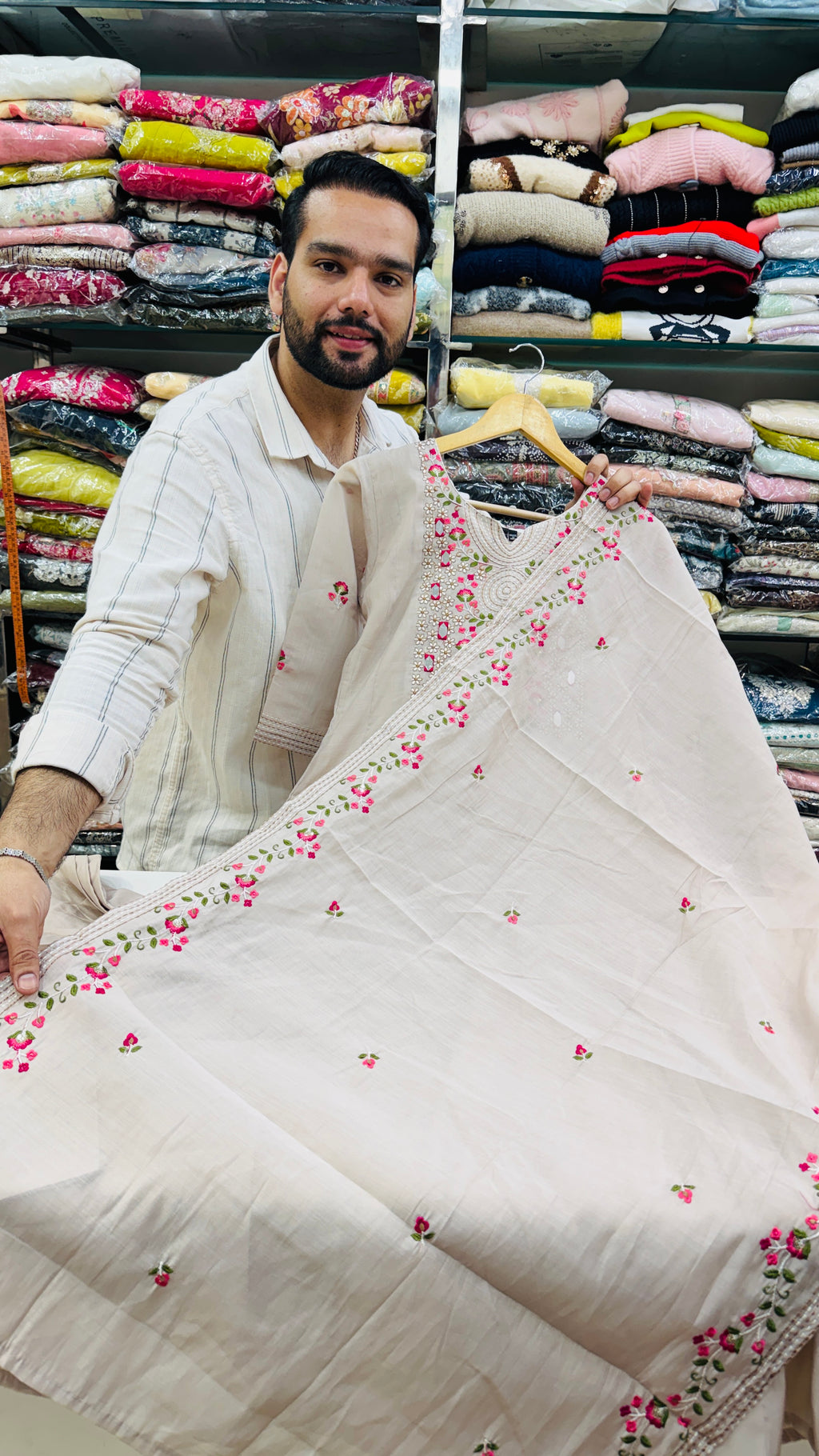 Mull Chanderi Ash Frok Suit